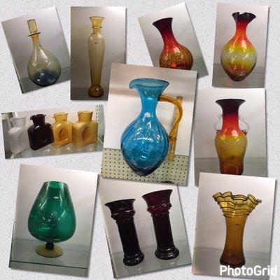 Huge selection of Blenko and other art glass.