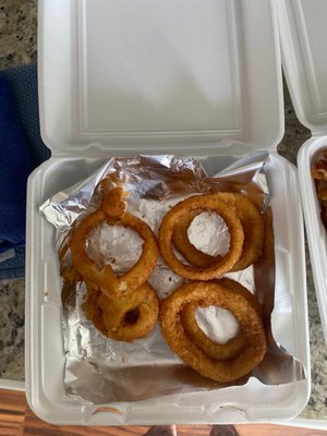 This is what 14 dollars gets you in a large onion ring. This place has gone way down hill over the years.