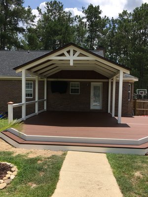 This was new construction, painted frame stain ceiling stain deck