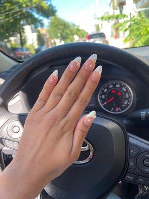 French Gel-X Nails with Pearls