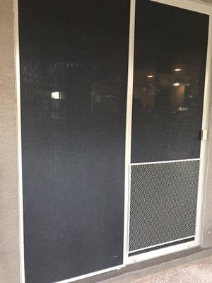 Screen door with pet screen option