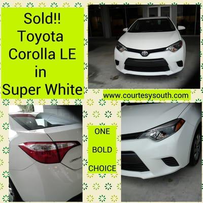 Sold!! 2015 Toyota Corolla LE in Super White!  #toyota