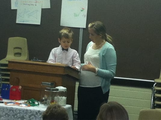 This is my son giving a talk in primary. It was a great opportunity for him to learn. He nailed it.