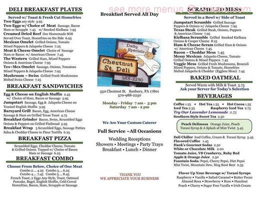 Homemade Meals, Good Breakfasts and LUNCH !
 Call 570-988-2230