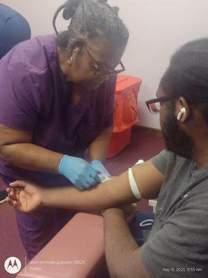 Don't let age stop you! Our 70 year old phlebotomy student, still working hard!