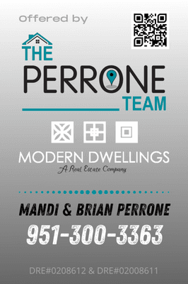 The Perrone Team - Modern Dwellings 2021 For Sale Sign