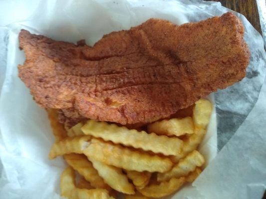 Fried catfish with french fries