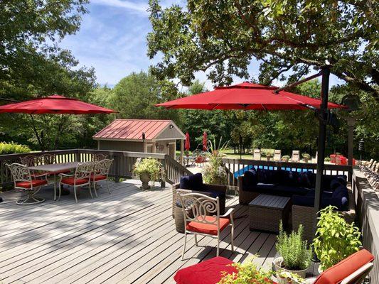 Main Ranch House Deck Overlooking The Pool With Plenty Of Shade