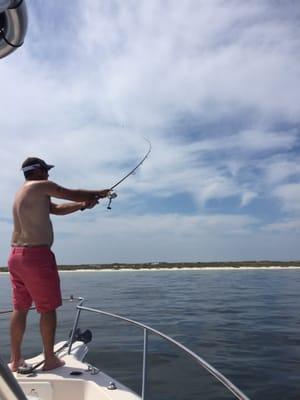 Saw a school of reds on the way in. CAPT jesse let us go at em....