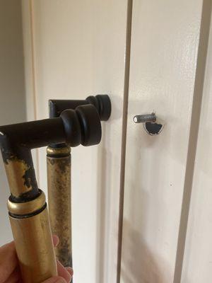 Loose handle... a pain in the ass to put back due to custom cabinetry