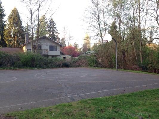 Full game set basketball court w/ two hoops