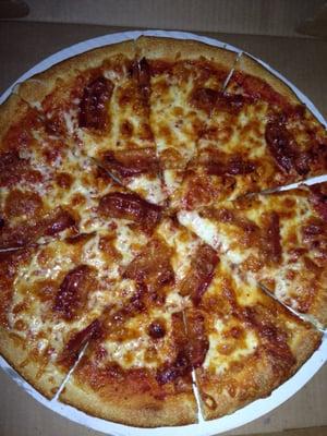 Cheese pizza. Crispy crust!