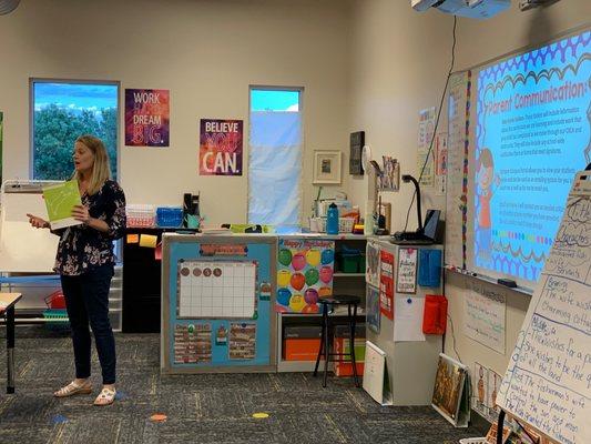 One of our English teachers chatted with parents during our Back-to-School Night!