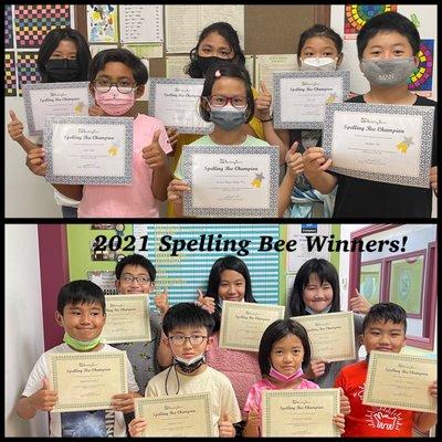 2021 Spelling Bee Champions!