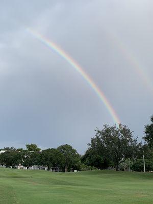 Rainbow over the golf course