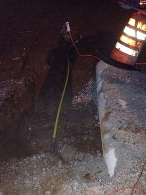 Gas line repair, night - Rogers