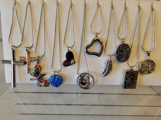 Various Cremation Jewelry. $35.00 stainless steel