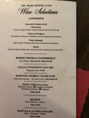 Wine Menu