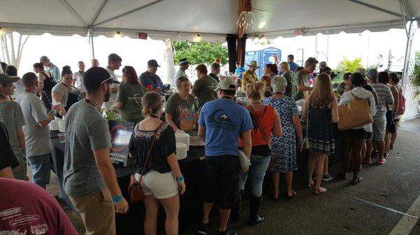 Food line in hospitality tent. Food catered by The Livingroom in Dunedin.