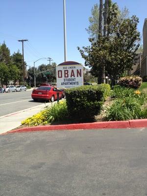 Oban sign visible from the street.