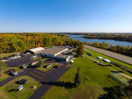 Grand Rapids Marine new location Highway 2 West Grand Rapids Pontoon Dealer