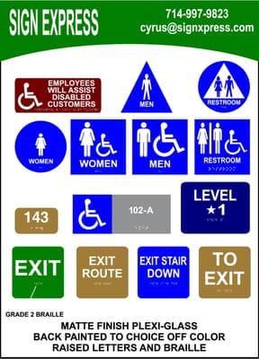 specializing in all ada compliant signs