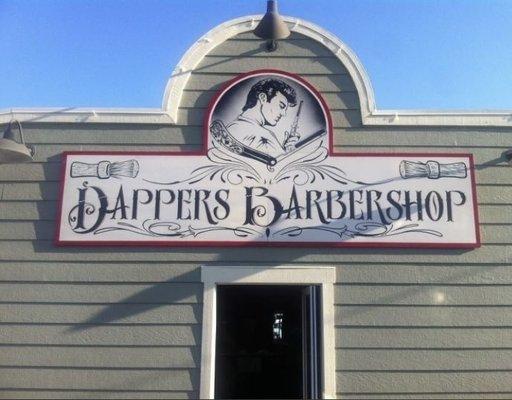 Front of barbershop