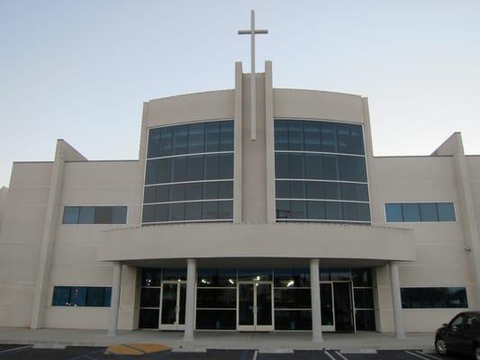 Thanksgiving Church's grand entrance and threshold.