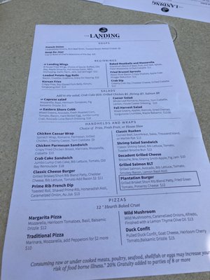 Like the simplicity of the menu and its on one page ...NEW MENU