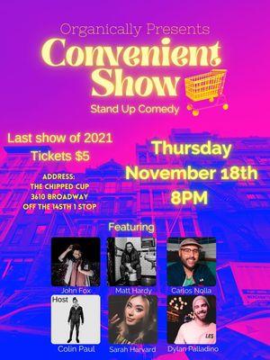 Thursday 11/18 in Harlem! Follow link for tickets!