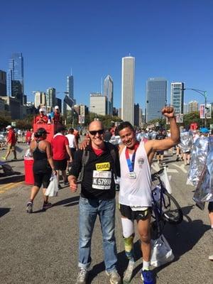 Dennis Smerko and his patient after the Chicago Marathon