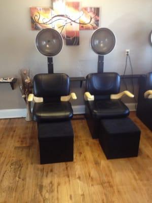 Relax under our cozy hooded dryers with your color or deep conditioning treatment