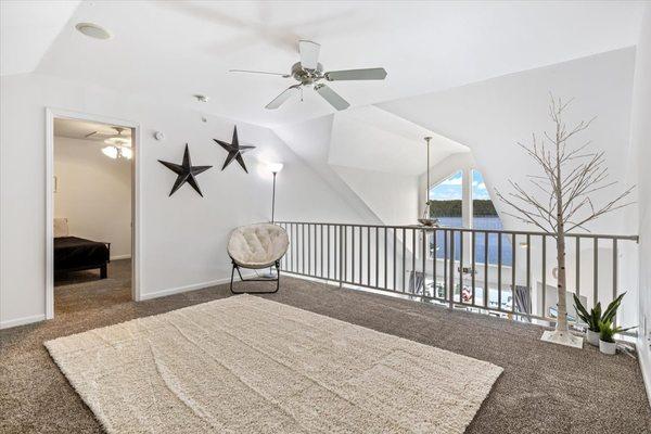 Large loft area plus additional 3rd bedroom make for ample room for everybody.