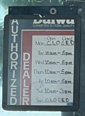 There store hours. They need to update there website.