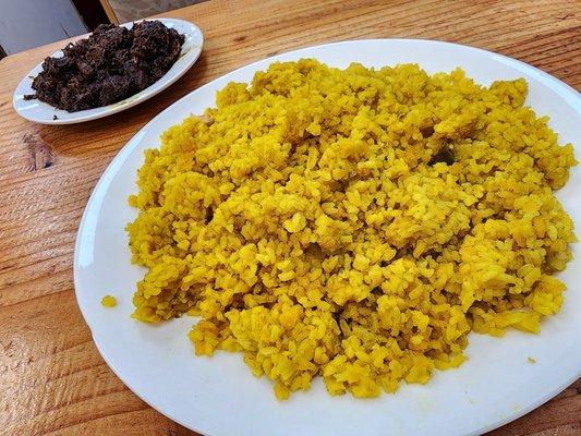 Khichuri with beef bhuna