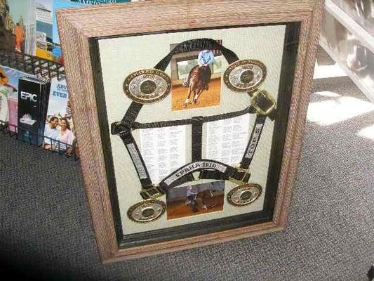 winning horse: buckles, photos, bridle, and program