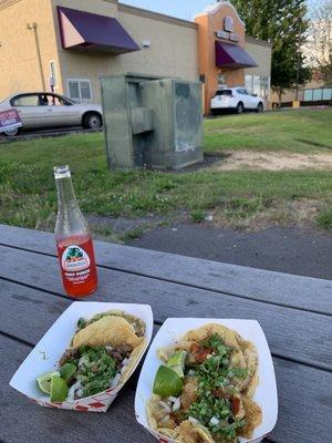 Ironically it's next to Taco Bell.. this is probably the best Mexican street taco i have had In Vancouver.