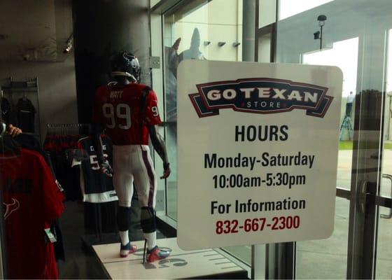 Opens Mon to Saturday, Except Sunday during game time