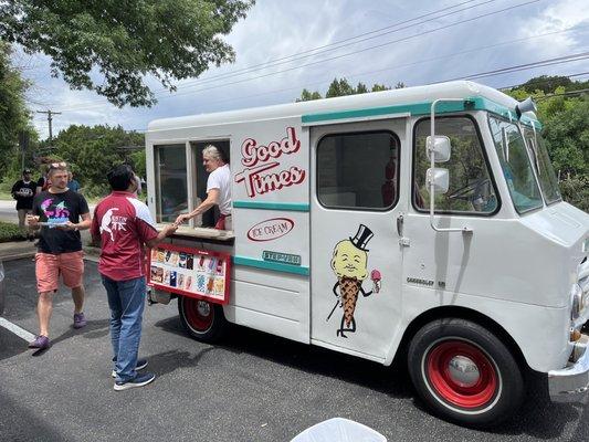 Good Time Ice Cream truck serving the office!