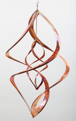 Double Infinity copper kinetic sculpture.