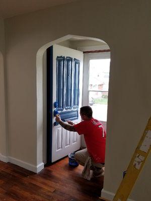 Making the front door pop.