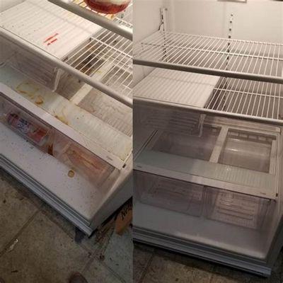 Refrigerator before and after cleaning