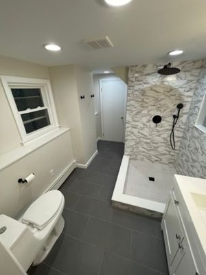 Converted upstairs loft to bathroom