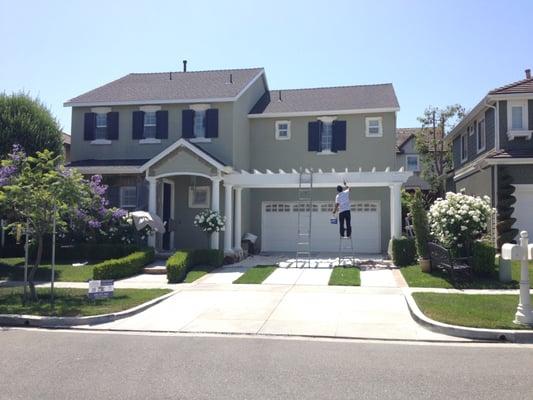 Exterior Painting of our home- in progress work