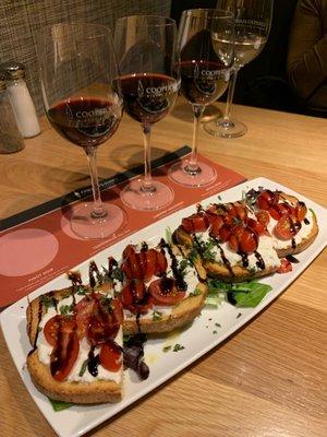 Classic Tomato Bruschetta and the red wine flight