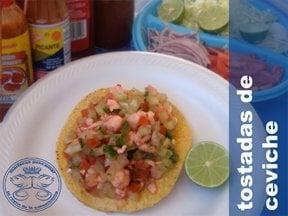 Tostada de Ceviche de Camarón