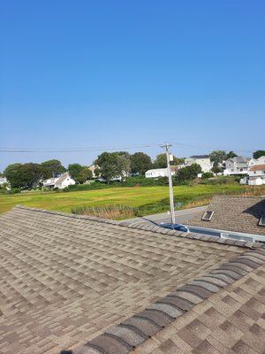 After completing a roof repair on a hot summer day