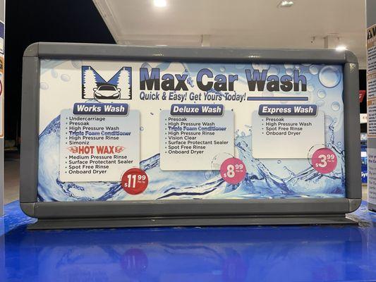 Car wash options