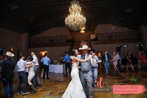 Dancing under the chandelier