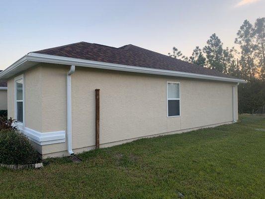 Freshly painted stucco